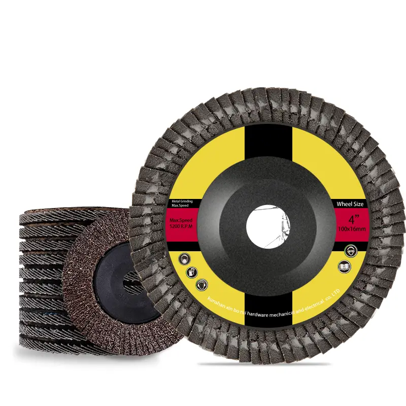 This is 4.5 Inch Black Durable Flap Discs Custom Colors Available OEM/OBM Abrasives Marble/Stainless Steel Brush Sanders photo